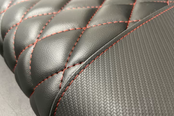 EVolution | Black Carbon Fiber & Black with Red Diamond Stitching